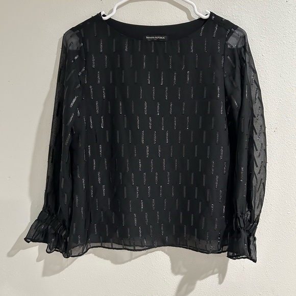 Banana Republic Black Sheer Blouse - Picture 3 of 5